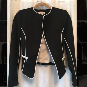 Black Blazer with White Piping